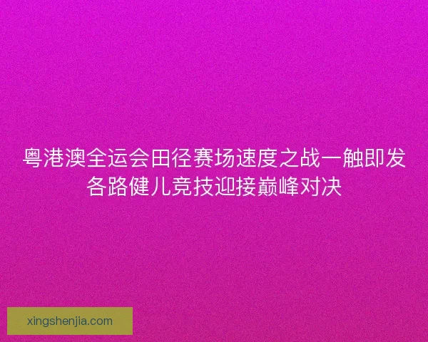 粤港澳全运会田径赛场速度之战一触即发各路健儿竞技迎接巅峰对决